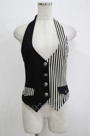 画像: PEACE NOW / ストライプ切替ホルターベスト M 黒×白 H-25-12-03-063-PU-TO-KB-ZH