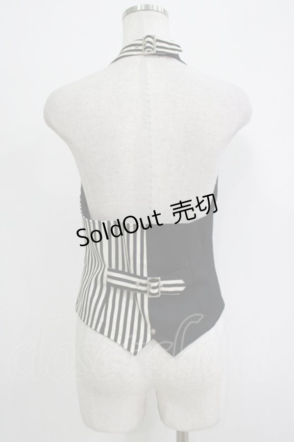 画像3: PEACE NOW / ストライプ切替ホルターベスト M 黒×白 H-25-12-03-063-PU-TO-KB-ZH (3)