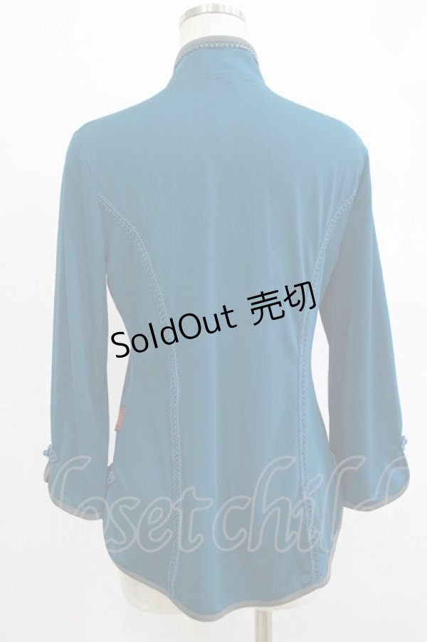 画像3: Ozz oneste / 刺繍チャイナボタントップス  グリーン H-25-12-03-068-OO-TO-KB-ZH (3)