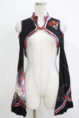 画像: Ozz oneste / 和チャイナショートボレロ  黒 H-25-12-03-069-OO-TO-KB-ZH