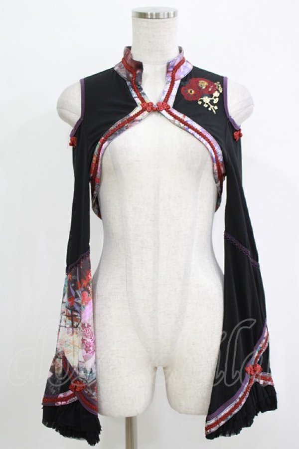 画像1: Ozz oneste / 和チャイナショートボレロ  黒 H-25-12-03-069-OO-TO-KB-ZH (1)