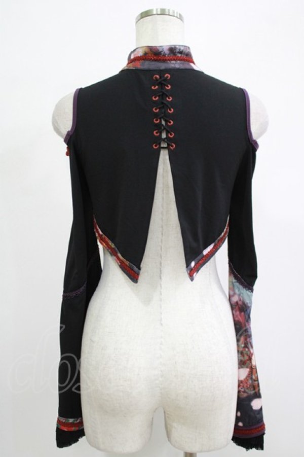 画像3: Ozz oneste / 和チャイナショートボレロ  黒 H-25-12-03-069-OO-TO-KB-ZH (3)