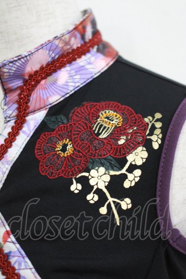 画像4: Ozz oneste / 和チャイナショートボレロ  黒 H-25-12-03-069-OO-TO-KB-ZH (4)