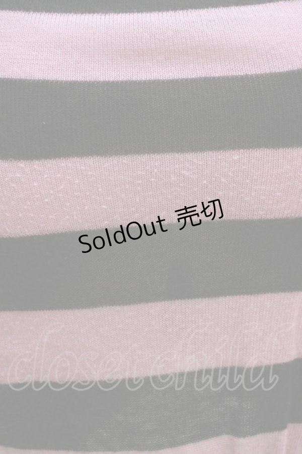 画像4: ALGONQUINS / フード付きボーダーニットカーディガン F 黒×ピンク H-25-12-03-071-AL-TO-KB-ZH (4)