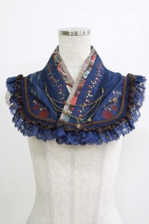 画像: Ozz oneste / チャイナ風付け襟  ネイビー H-25-12-03-076-OO-ZA-KB-ZH