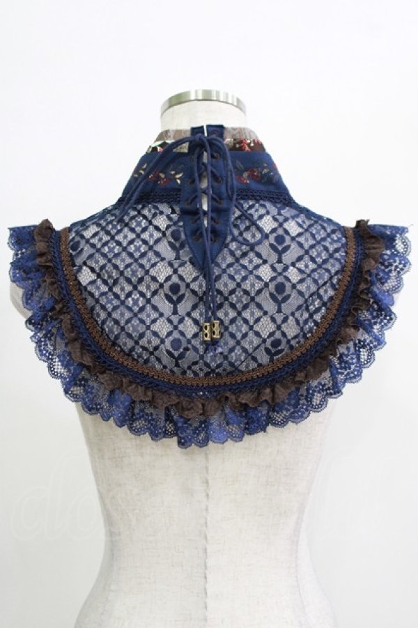 画像2: Ozz oneste / チャイナ風付け襟  ネイビー H-25-12-03-076-OO-ZA-KB-ZH (2)