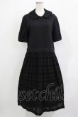 画像1: Jane Marple / ヴィンテージストライプレースコラボレーションドレス  ブラック×ブラック H-25-12-03-009-JM-OP-KB-ZH (1)