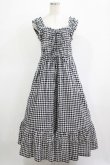 画像1: Jane Marple / シャーリングギンガムキャミソールドレス  ブラック H-25-12-03-010-JM-OP-KB-ZH (1)