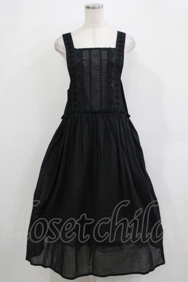 画像1: Jane Marple Dans Le Salon / ヴィクトリアンレーストリムタブリエドレス  ブラック H-25-12-03-011-JM-OP-KB-ZH (1)