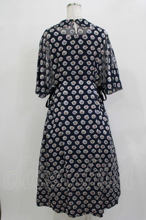 画像3: Jane Marple Dans Le Salon / Pieces of Flowersラウンドカラードレス  ネイビー H-25-12-03-012-JM-OP-KB-ZH (3)
