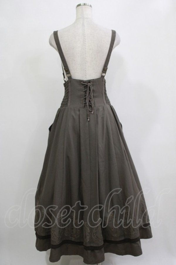 画像3: Rozen Kavalier / 天使フレームプリントサス付ロングスカート  カーキ H-25-12-03-013-OO-SK-KB-ZH (3)