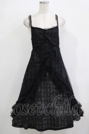 画像: h.NAOTO / クロスキャミワンピース  黒 H-25-12-03-015-HN-OP-KB-ZH