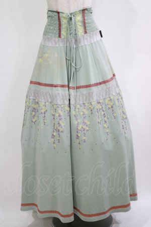 画像: Ozz oneste / 枝垂れ桜切替ロングスカート  ミント H-25-12-03-018-OO-SK-KB-ZH