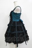 画像2: h.NAOTO / Deep Green Rose Bird Cage Dress  ブラック×グリーン H-25-12-03-020-HN-OP-KB-ZH (2)