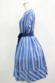 画像2: Jane Marple / リボン付ストライプドレス  ブルー H-25-12-03-021-JM-OP-KB-ZH (2)