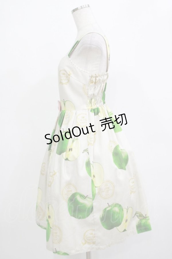 画像2: Emily Temple cute / Apple Stampノースリーブワンピース  グリーンアップル H-25-12-03-022-ET-OP-KB-ZT100 (2)