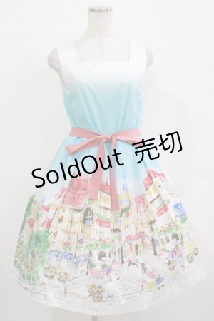 画像: 【SALE】Jane Marple / Golden goose townのスクエアドレス  ブルースカイ H-25-12-03-026-JM-OP-KB-ZT220