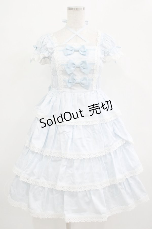 画像1: BABY,THE STARS SHINE BRIGHT / リボンミルキーシュガージャンパースカート Free サックス H-25-12-04-001-BA-OP-NS-ZH (1)