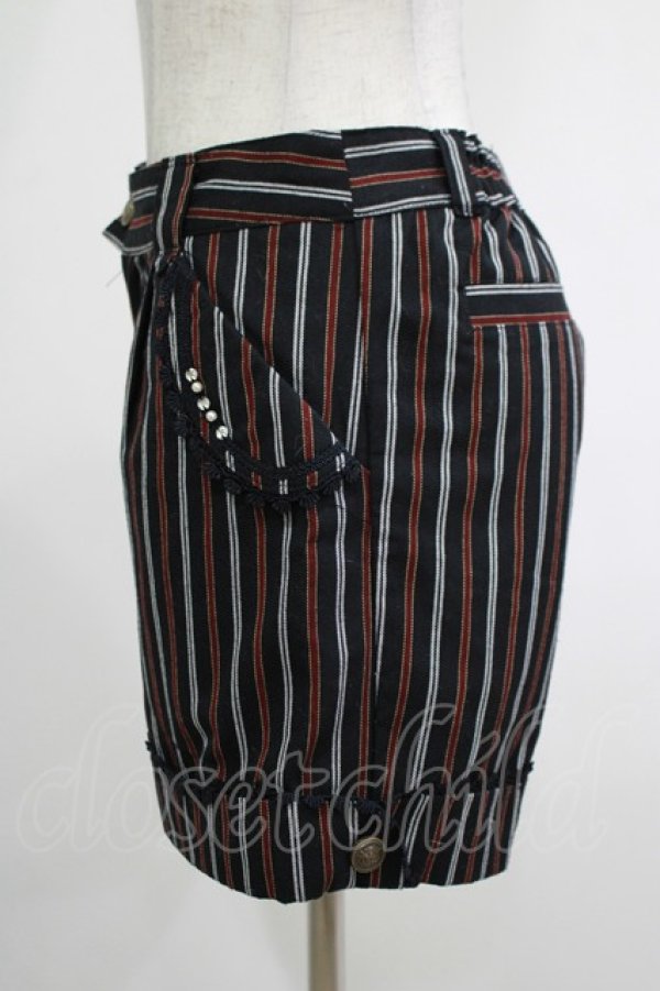 画像2: axes femme / レジメンタルストライプパンツ M ネイビー H-25-12-04-029-AX-PA-NS-ZH (2)