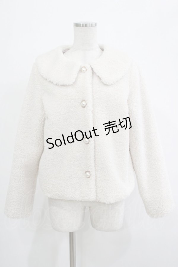 画像1: Ank Rouge / ショートボアジャケット M オフホワイト H-25-12-04-036-CA-JA-NS-ZH (1)