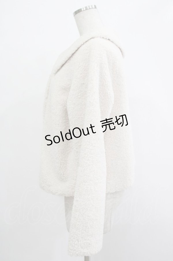 画像2: Ank Rouge / ショートボアジャケット M オフホワイト H-25-12-04-036-CA-JA-NS-ZH (2)