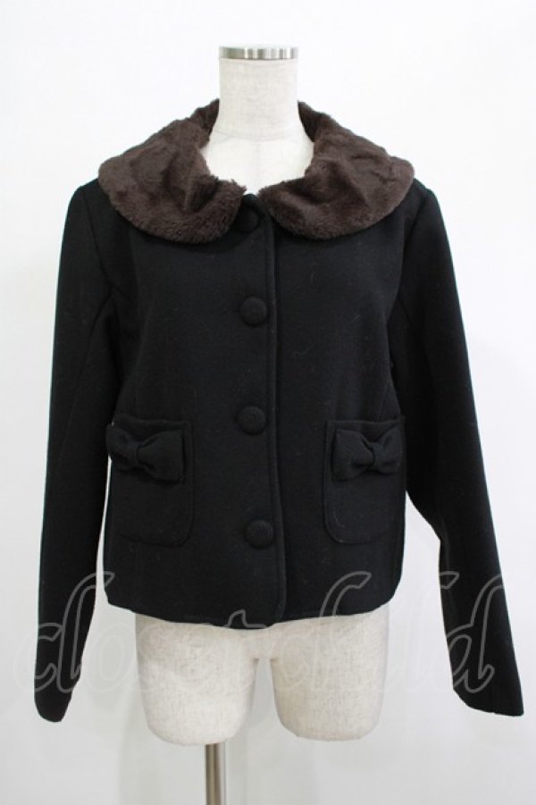 画像1: m petit by misako / AM*ファーエリショートJK M ブラック H-25-12-04-037-LO-CO-NS-ZH (1)