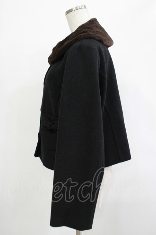 画像2: m petit by misako / AM*ファーエリショートJK M ブラック H-25-12-04-037-LO-CO-NS-ZH (2)