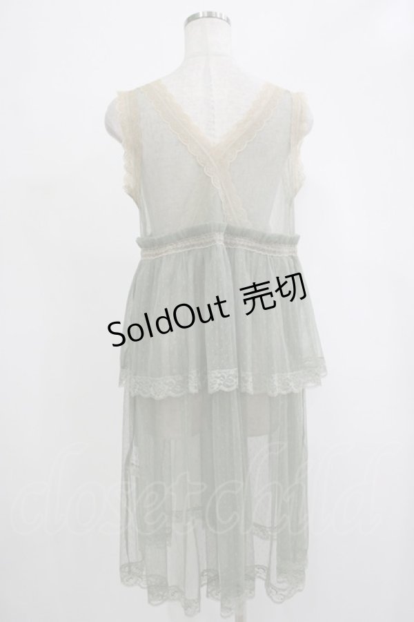 画像3: axes femme / ドットチュール重ねジレ M グリーン H-25-12-04-040-AX-TO-NS-ZH (3)