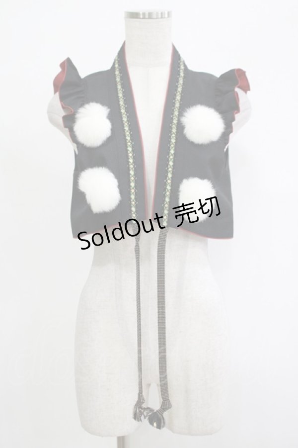 画像1: ALICE and the PIRATES / 天狗のポンポンベスト Free ブラック H-25-12-04-047-PA-TO-NS-ZH (1)