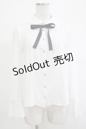 画像: Blue rouge / リボンブラウス Free オフ/ネイビー H-25-12-04-051-CA-BL-NS-ZH