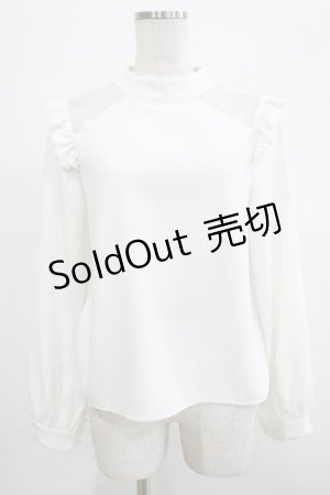 画像: An MILLE / チュール切替ブラウス Free オフ H-25-12-04-053-EL-BL-NS-ZH