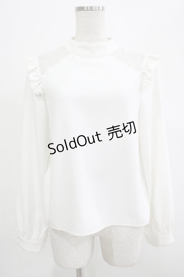 画像1: An MILLE / チュール切替ブラウス Free オフ H-25-12-04-053-EL-BL-NS-ZH (1)