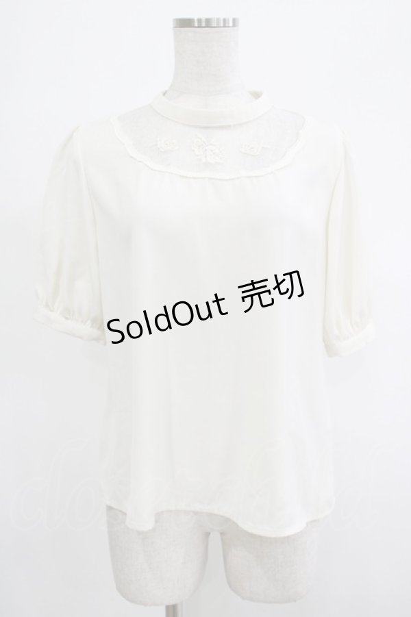 画像1: an another angelus / ローズ刺繍ブラウス Free オフ H-25-12-04-054-CA-BL-NS-ZH (1)