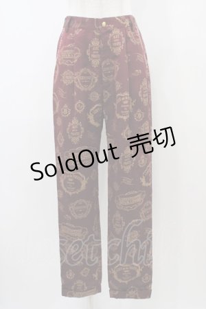 画像: ALICE and the PIRATES / Vintage label stamp柄パンツ Free ボルドー H-25-12-04-1035-PA-PA-NS-ZH