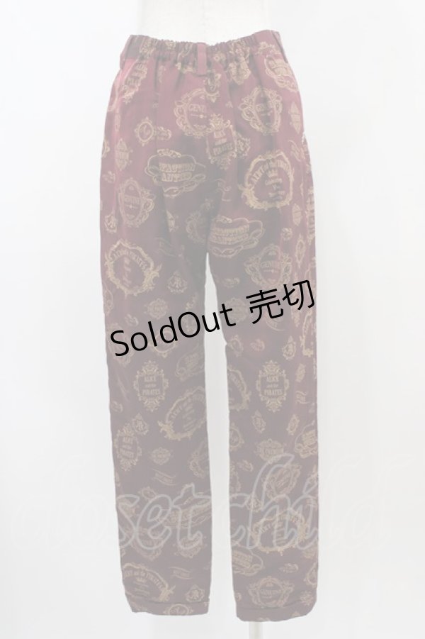 画像2: ALICE and the PIRATES / Vintage label stamp柄パンツ Free ボルドー H-25-12-04-1035-PA-PA-NS-ZH (2)