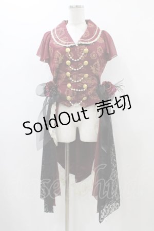 画像: ALICE and the PIRATES / Vintage label stamp柄ベスト Free ボルドー H-25-12-04-1038-PA-JA-NS-ZH