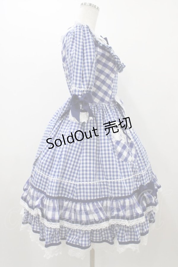 画像3: BABY,THE STARS SHINE BRIGHT / Milky Gingham Dollワンピース Free ブルー H-25-12-04-1040-BA-OP-NS-ZH (3)