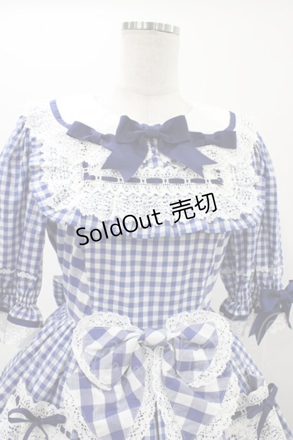 画像4: BABY,THE STARS SHINE BRIGHT / Milky Gingham Dollワンピース Free ブルー H-25-12-04-1040-BA-OP-NS-ZH (4)