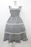 画像1: Cherirulu Chocola / ギンガムチェックジャンパースカート S ブラック H-25-12-04-1044-0-OP-NS-ZH (1)