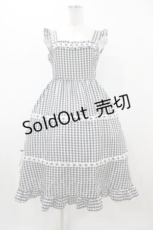 画像: Cherirulu Chocola / ギンガムチェックジャンパースカート S ブラック H-25-12-04-1044-0-OP-NS-ZH