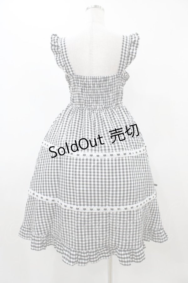 画像2: Cherirulu Chocola / ギンガムチェックジャンパースカート S ブラック H-25-12-04-1044-0-OP-NS-ZH (2)