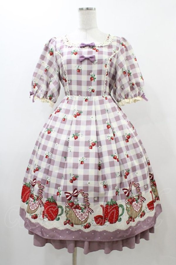 画像1: axes femme kawaii / ベリーズピクニックワンピース M ラベンダー H-25-12-04-1049-AX-OP-NS-ZH (1)
