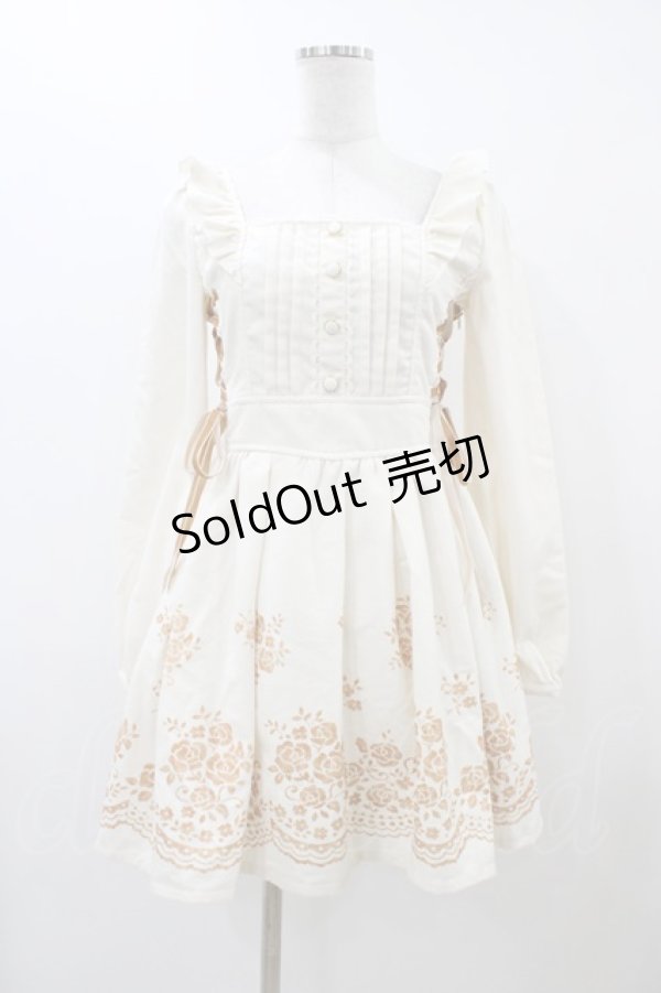 画像1: LIZ LISA / フロッキ‐プリントワンピース Free オフ/ブラウン H-25-12-04-1055-LO-OP-NS-ZH (1)