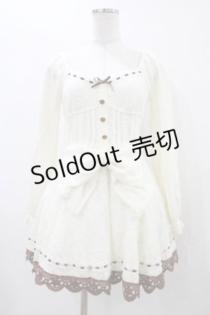 画像: LIZ LISA / はしごレースニットワンピース Free オフ/ブラウン H-25-12-04-1056-LO-OP-NS-ZH