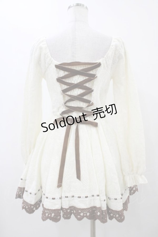 画像2: LIZ LISA / はしごレースニットワンピース Free オフ/ブラウン H-25-12-04-1056-LO-OP-NS-ZH (2)