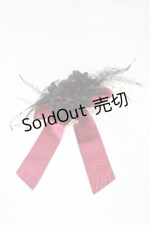 画像: ALICE and the PIRATES / リボンローズコサージュ  ブラック H-25-12-04-1012-PA-AC-NS-ZH
