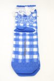 画像2: Angelic Pretty / Lovelyギンガムクルー丈ソックス  ブルー H-25-12-04-1019-AP-ZA-NS-ZH (2)
