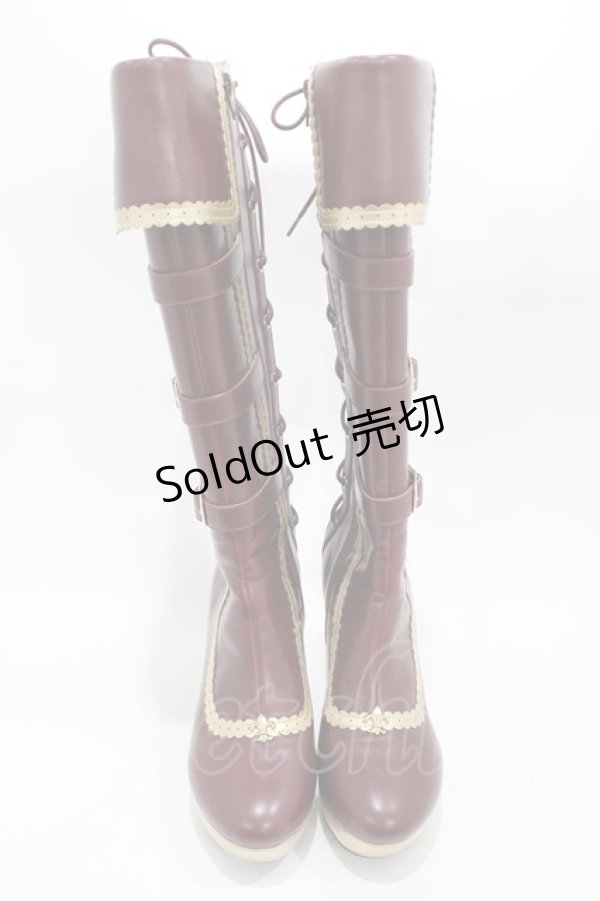 画像1: ALICE and the PIRATES / Lilyベルトロングブーツ L/約24cm〜24.5cm ボルドー H-25-12-04-1002-PA-SH-NS-ZH (1)