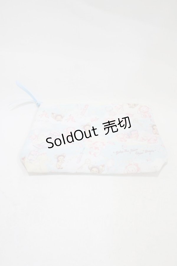 画像1: BABY,THE STARS SHINE BRIGHT / くみゃちゃんのキラキラコスメ柄ポーチ  サックス H-25-12-04-1022-BA-ZA-NS-ZH (1)