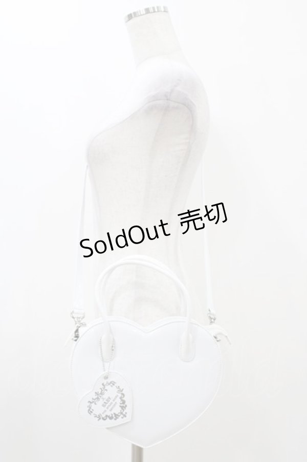 画像1: BABY,THE STARS SHINE BRIGHT / エナメルハートBag  ホワイト H-25-12-04-1028-BA-BG-NS-ZH (1)